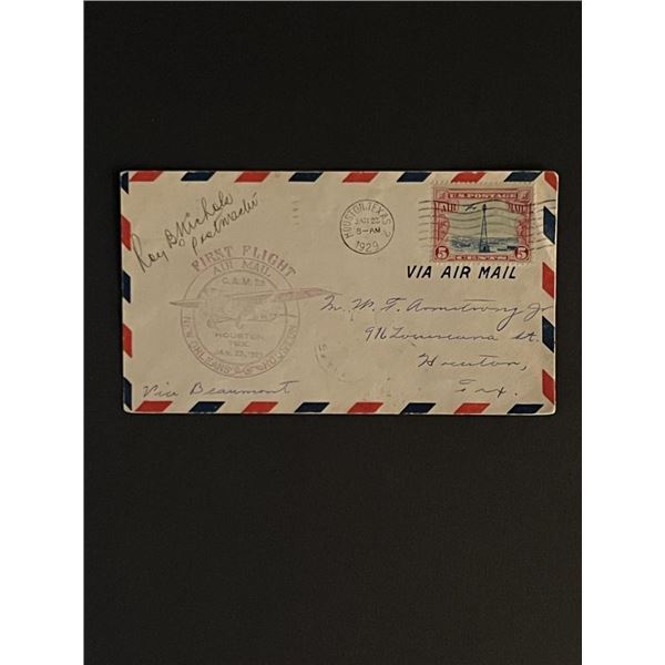 1929 Houston Texas First Flight First Day Cover
