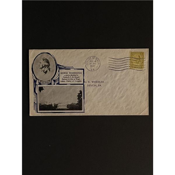 1932 President George Washington First Day Cover