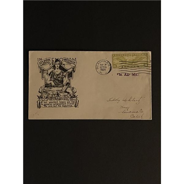 1935 In Memoriam USS Akron and USS Macon First Day Cover