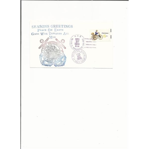 U.S. Navy Seasons Greetings - U.S.S. Robert K. Huntington - First Day Cover - 1970