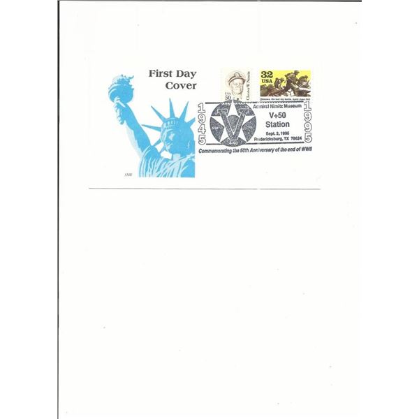 V-J Day 50th Anniversary - First Day Cover - Sep 2nd 1995 - Fredericksburg, TX
