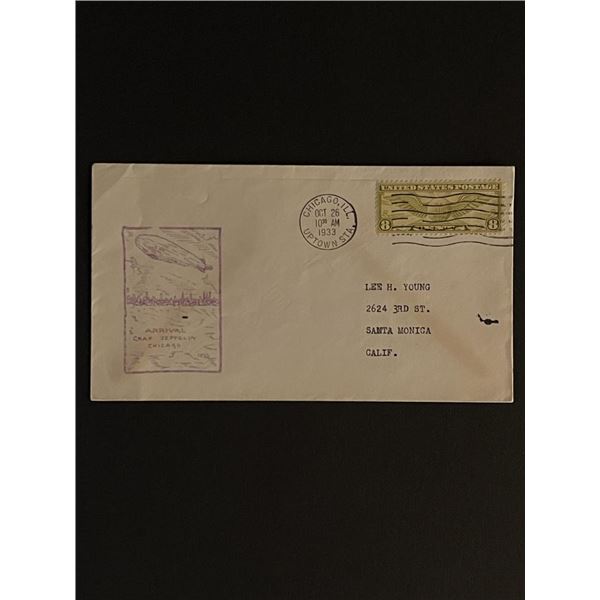 1933 Chicago IL Zeppelin First Day Cover