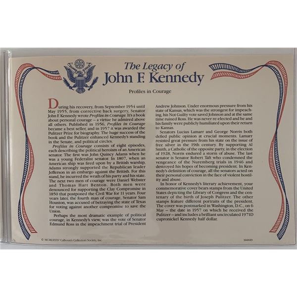 John F. Kennedy commemorative cover with coin