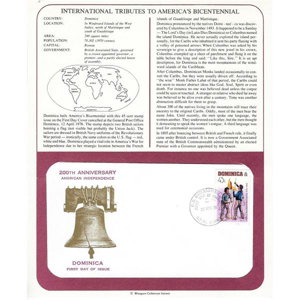 Dominica - International Tributes to America's Bicentennial FDC