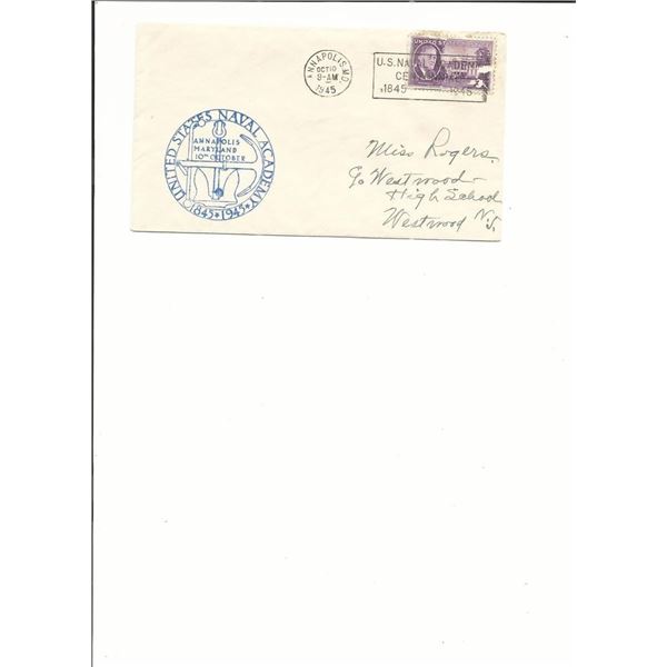 Annapolis, MD - First Day Cover - U.S. Naval Academy Centennial - 1945