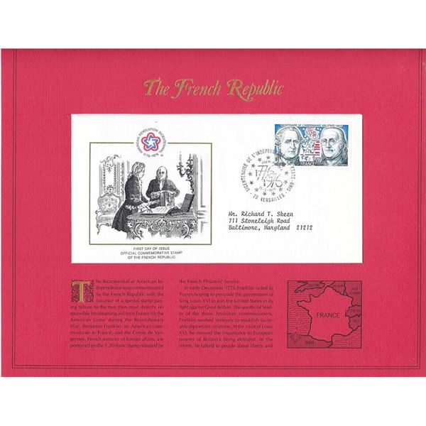 The French Republic - American Bicentennial Commemorative FDC