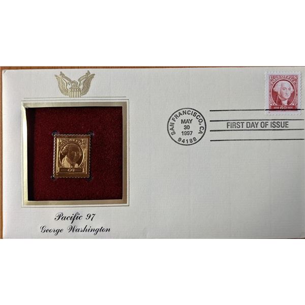 Pacific 97 George Washington Gold Stamp Replica First Day Cover