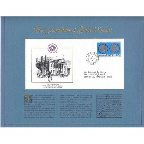 The Grenadines of Saint Vincent - American Bicentennial Commemorative FDC