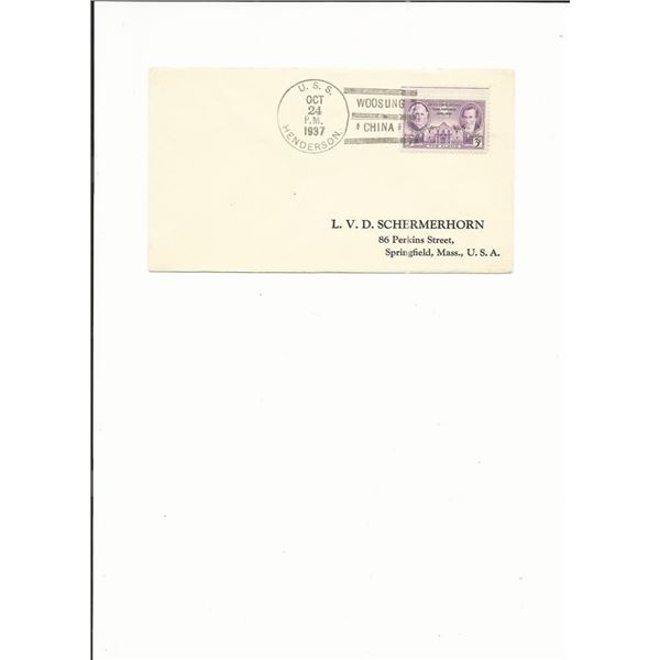 U.S.S. Henderson - First Day Cover - 1937 - Woosung