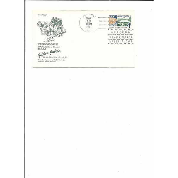 Roosevelt, Arizona - Theodore Roosevelt Dam Golden Jubilee - First Day Cover - 1961