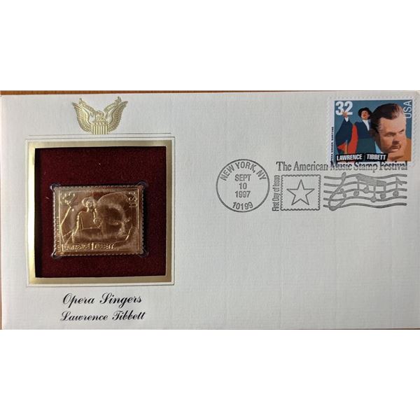 Opera Singers Lawrence Tibbett Gold Stamp Replica First Day Cover