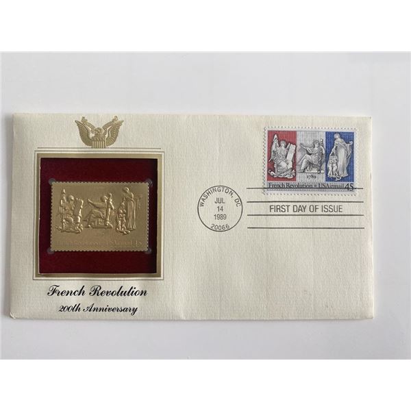 French Revolution 200th Anniversary Gold Stamp Replica First Day Cover