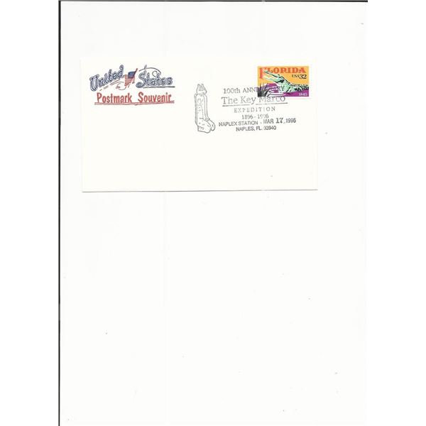 United States Postmark Souvenir - 100th Anniversary Key Marco Expedition - Naples, FL - 1996