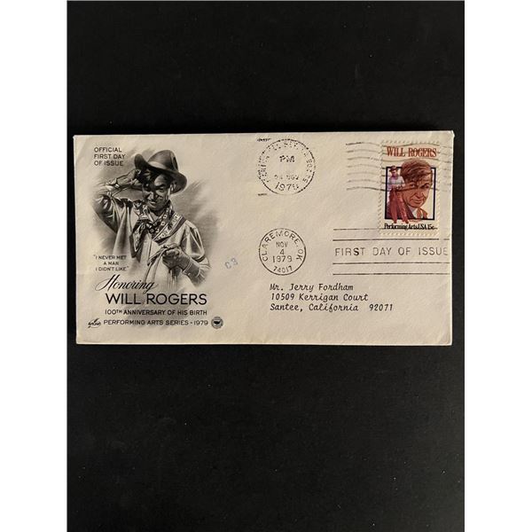 Will Rogers 100th Anniversary First Day Cover