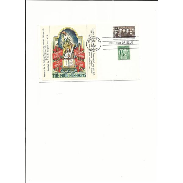 The Four Freedoms - First Day Cover - Honolulu, HI - 1995