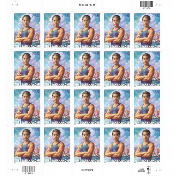 Duke Kahanamoku USA Stamp Sheet