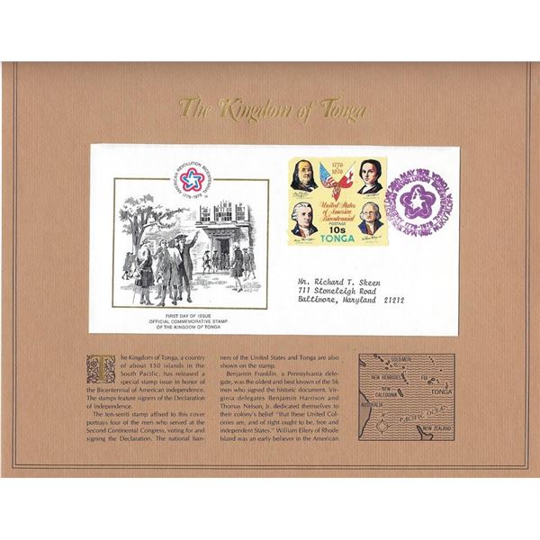 The Kingdom of Tonga - American Bicentennial Commemorative FDC