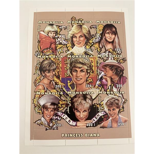 Mongolia Diana Princess of Wales commemorative stamp set