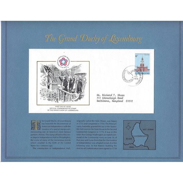 The Grand Duchy of Luxembourg - American Bicentennial Commemorative FDC