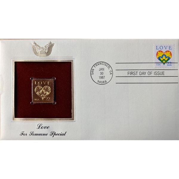 Love For Someone Special Gold Stamp Replica First Day Cover