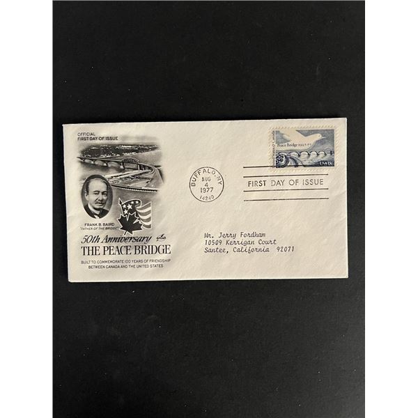 Frank B. Baird The Peace Bridge First Day Cover