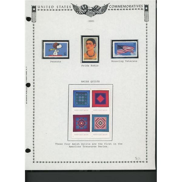 2001 United States Commemorative Stamp Set