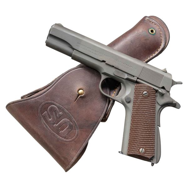 COLT 1911A1 SEMI AUTO PISTOL & 1942 BOYT HOLSTER.