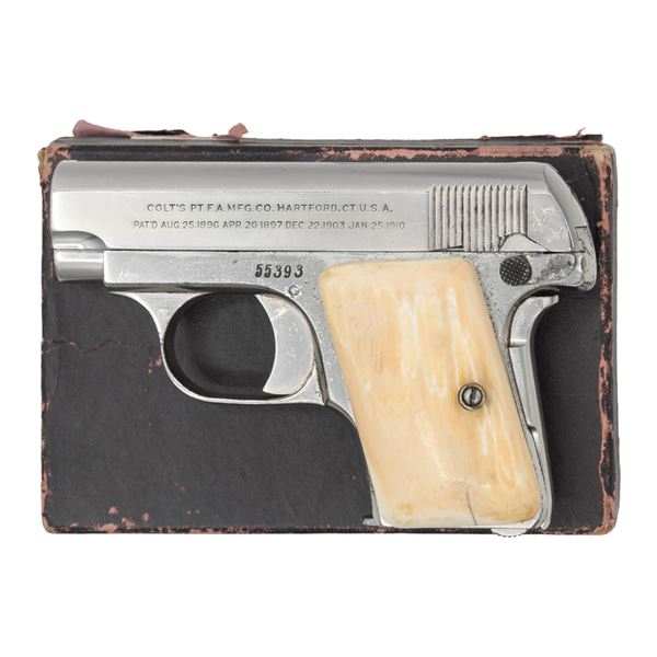 EARLY NICKEL PLATED COLT MODEL 1908 VEST POCKET