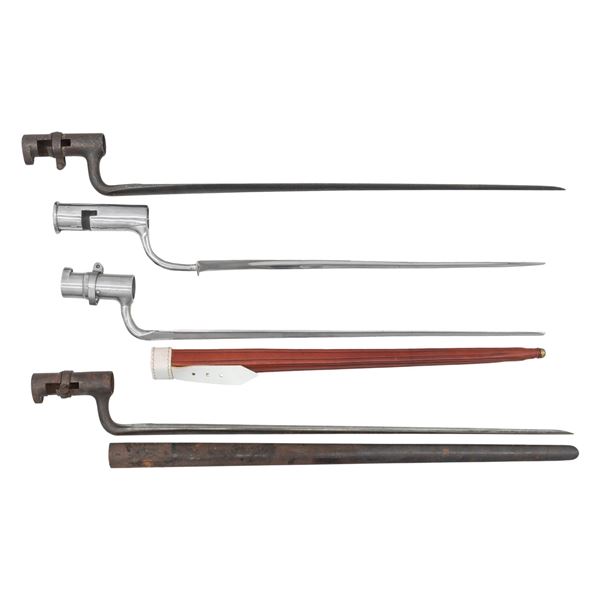 LOT OF 4 ASSORTED SOCKET BAYONETS.