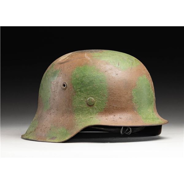 WWII GERMAN M42 HELMET WITH NORMANDY CAMOUFLAGE