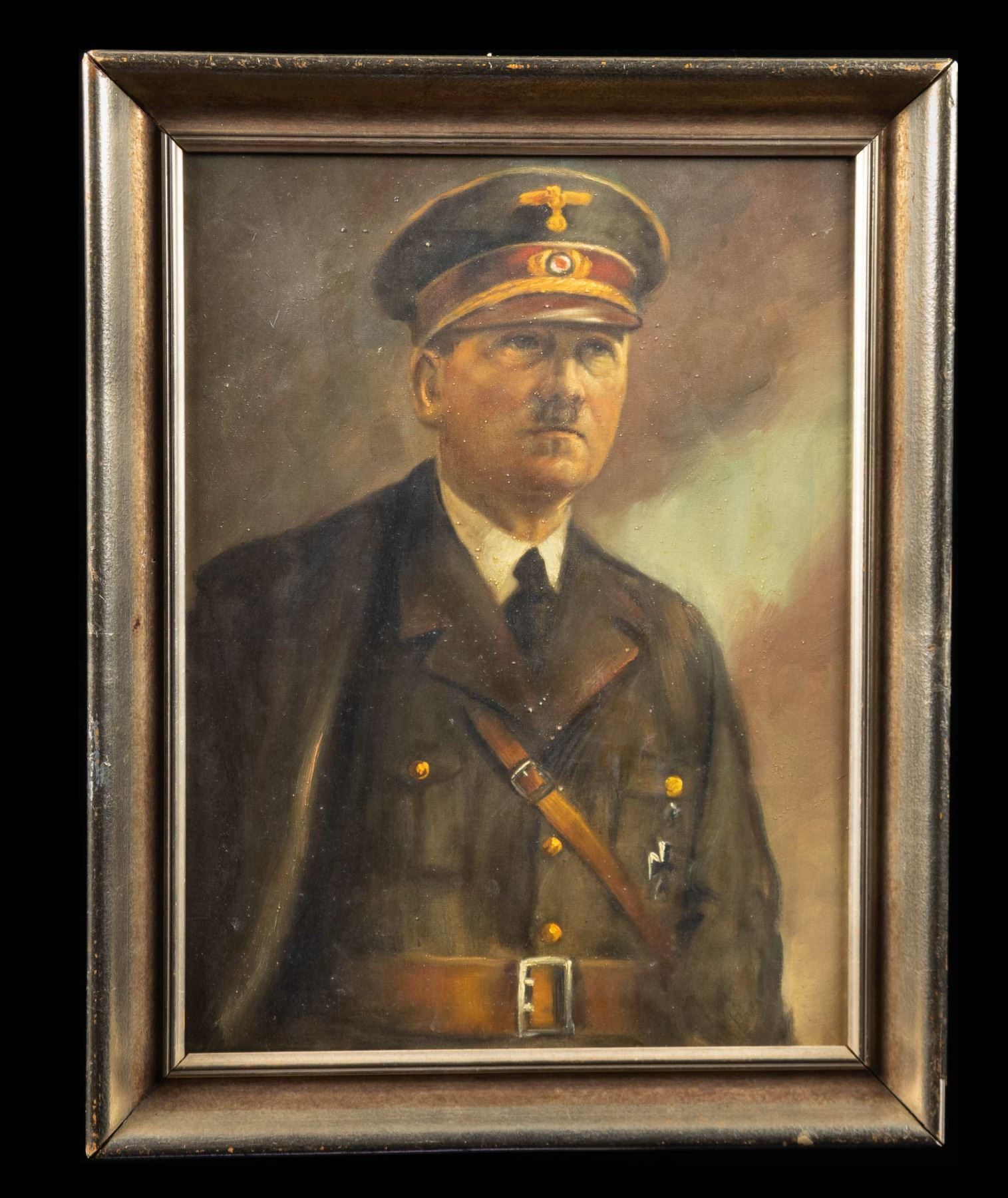 WWII PERIOD UNSIGNED ADOLF HITLER PORTRAIT. - Poulin Auctions