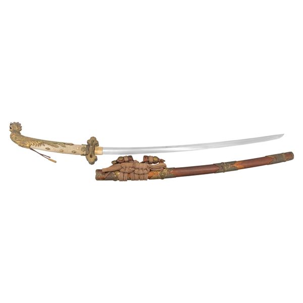 STRIKING PHOENIX HILTED TACHI COURT SWORD.