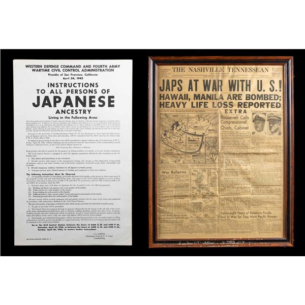WWII JAPANESE AMERICAN INTERMENT POSTER & PAPER.