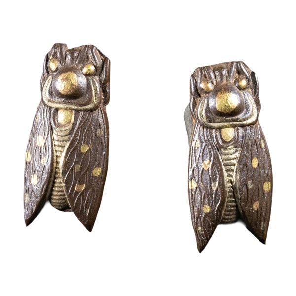 FINE PAIR OF JAPANESE CICADA MENUKI.