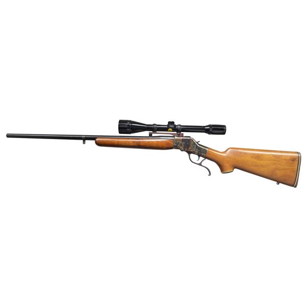 CLERKE 222 REM. HI-WALL FALLING BLOCK RIFLE.