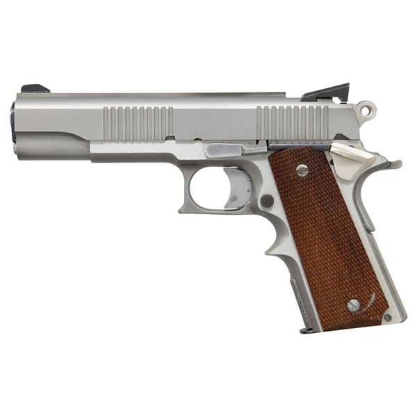 CASPIAN CUSTOM STAINLESS 45 ACP SEMI-AUTO PISTOL.