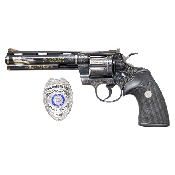KENN PAULSON ENGRAVED "BACK THE BLUE" COLT PYTHON