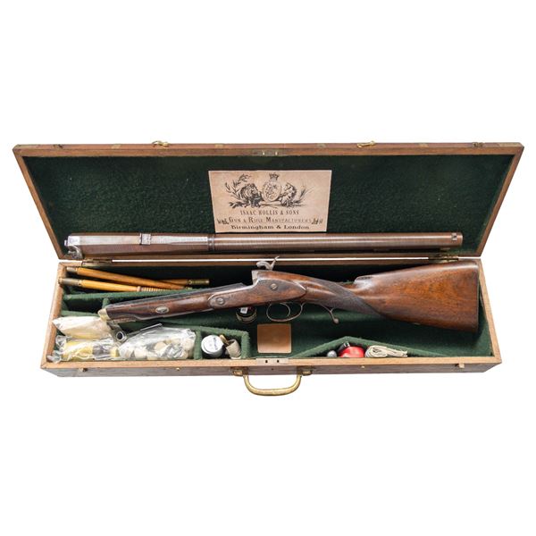 I. HOLLIS DANGEROUS GAME SINGLE PERCUSSION RIFLE.