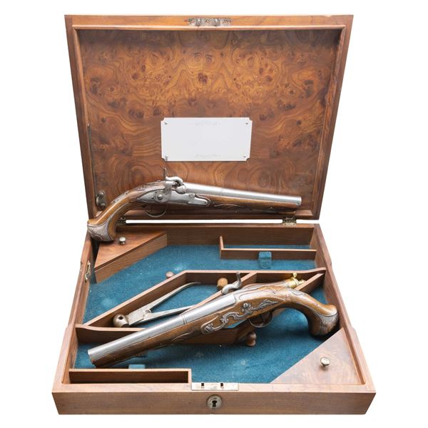 CLARK GABLE'S SILVER MOUNTED DUELLING PISTOLS BY