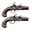Image 1 : BEAUTIFUL PAIR OF SILVER MOUNTED POCKET PISTOLS BY