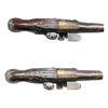 Image 3 : BEAUTIFUL PAIR OF SILVER MOUNTED POCKET PISTOLS BY