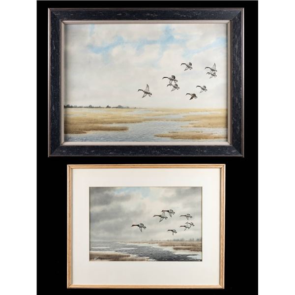 2 ORIGINAL WATERFOWL WATERCOLORS BY J.D. KNAP.