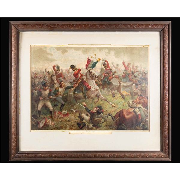 BATTLE OF WATERLOO SCOT'S GREYS PRINT.