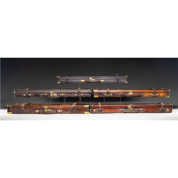 5 BRITISH STYLE HARD GUN CASES.