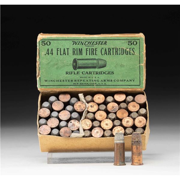 BOX OF WINCHESTER 44 FLAT CARTRIDGES - 44 HENRY