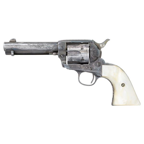 UNIQUE CUNO HELFRICHT ENGRAVED COLT SAA REVOLVER,