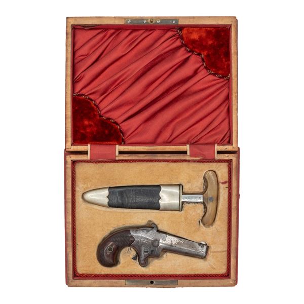 CASED COLT SECOND MODEL DERRINGER & PUSH DAGGER