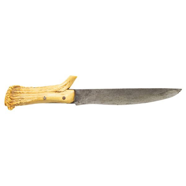 FINE PRIMITIVE AMERICAN FRONTIER SIDE KNIFE.