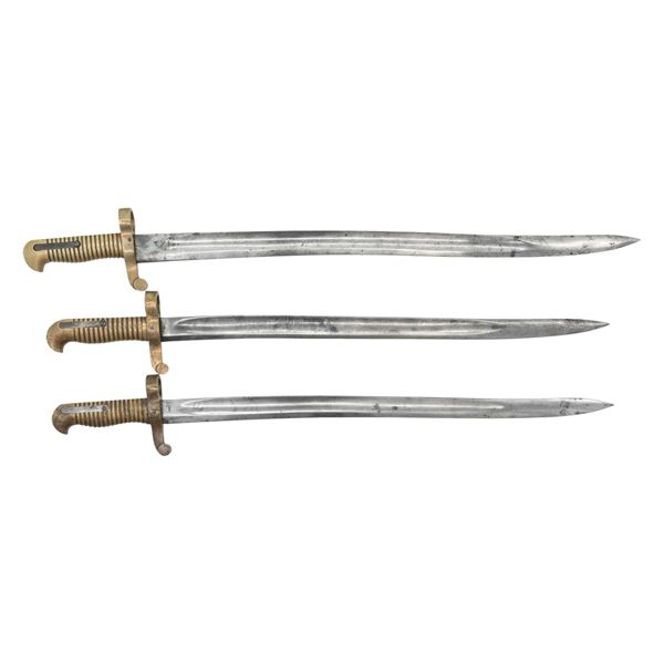THREE CIVIL WAR SABER BAYONETS.