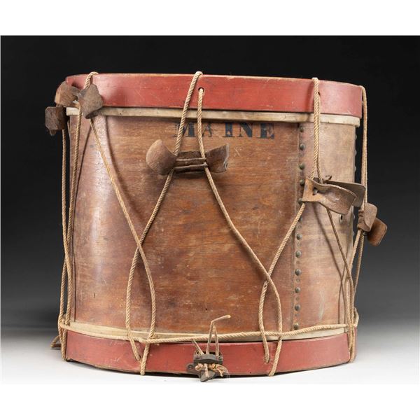 PRE CIVIL WAR MAINE MILITIA DRUM.